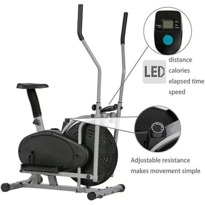 دراجة تمارين هوائية منزلية لكامل الجسم شاشة Lcd، مقاومة متعددة، تدعم حتى 120كجم