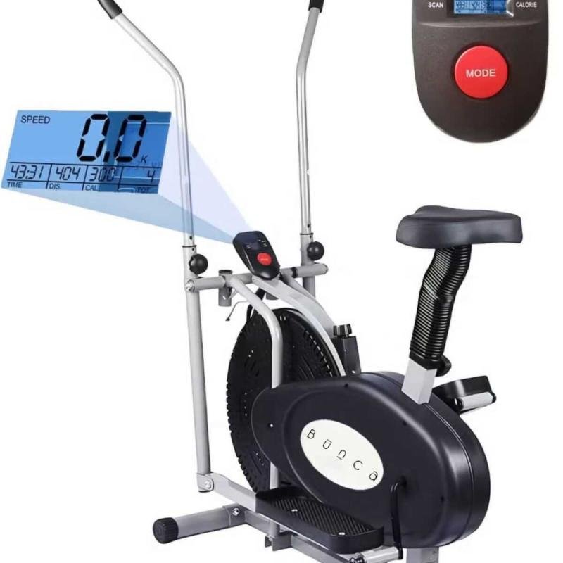 دراجة تمارين هوائية منزلية لكامل الجسم شاشة Lcd، مقاومة متعددة، تدعم حتى 120كجم