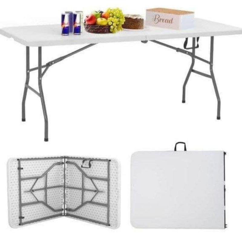 طاولة فايبر قابلة للطي وسهلة الحمل والتخزين ابيض 74×183سم ZONE HQ-Z183