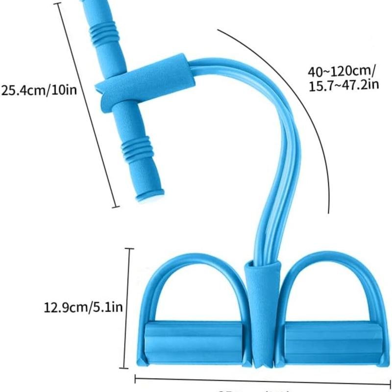 حبل سحب مرن من 4 انابيب مع دواسة للقدم لتمارين البطن والساق والخصر تومي