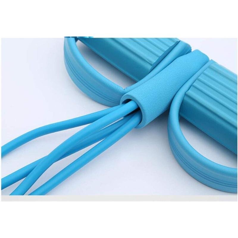 حبل سحب مرن من 4 انابيب مع دواسة للقدم لتمارين البطن والساق والخصر تومي