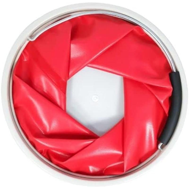 دلو ماء قابل للطي والحمل، سعة 9-11 لترًا، أحمر - مناسب للسفر والتخييم والبستنة وغسيل السيارات