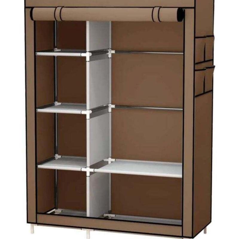 منظم خزانة ملابس قماشي محمول بني 105x170x45 سم