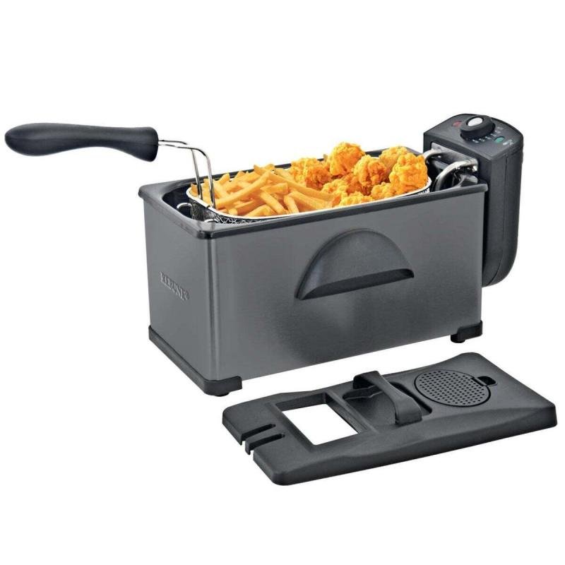 مقلاة كهربائية عميقة - لقلي أسرع ونكهة مقرمشة مثالية، سعة 3 لترات، 2000 واط، RE-11-061، لون أسود