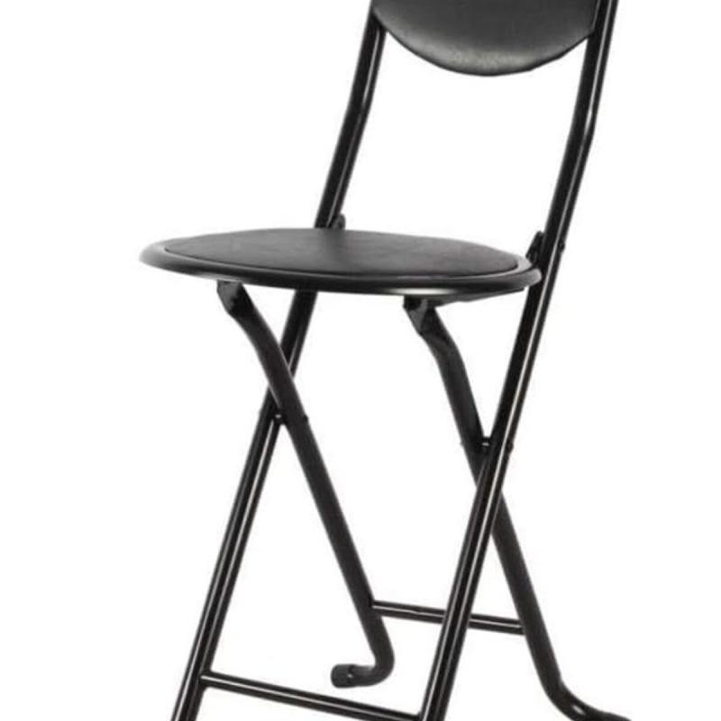 كرسي صلاة قابل للطي ، سهل الاستخدام والتحريك، لون أسود