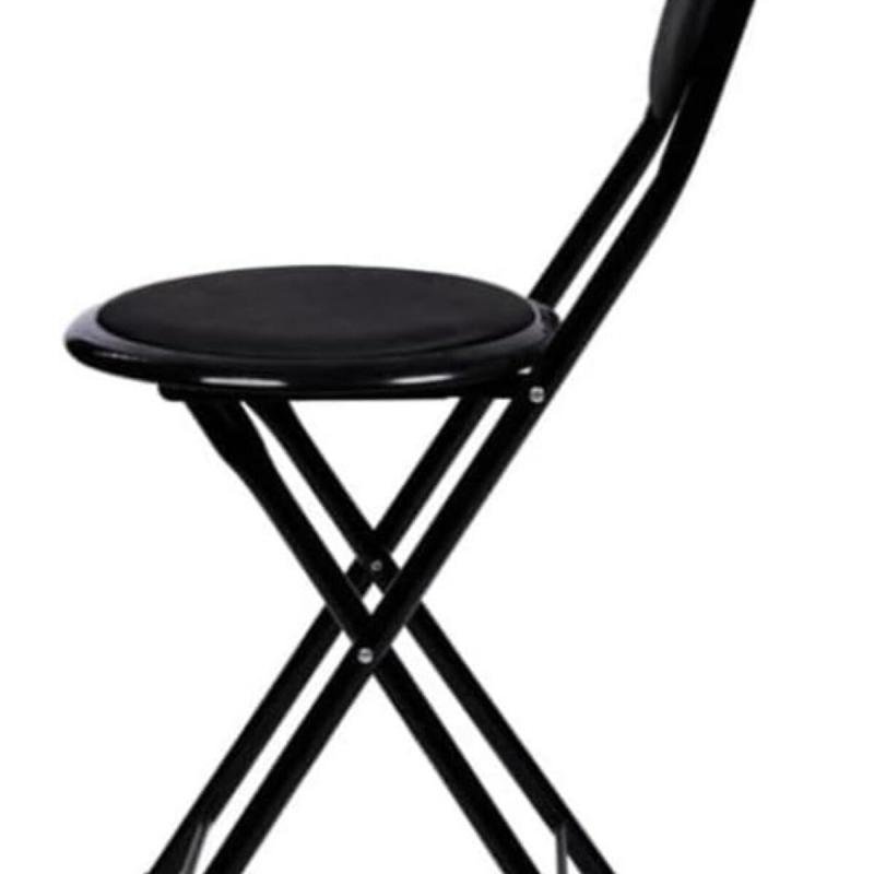 كرسي صلاة قابل للطي ، سهل الاستخدام والتحريك، لون أسود