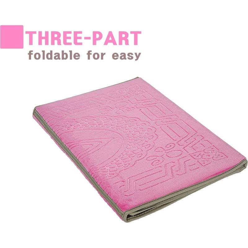 سجادة صلاة مع دعم للظهر/كرسي أرضي قابل للطي للتأمل وجيب للحمل