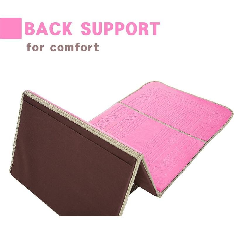 سجادة صلاة مع دعم للظهر/كرسي أرضي قابل للطي للتأمل وجيب للحمل