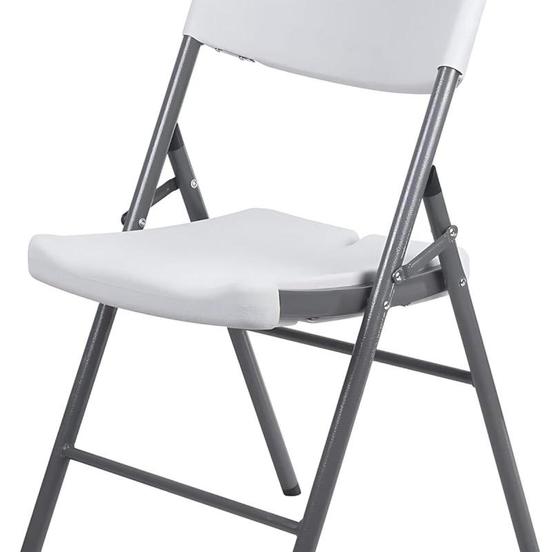 Biki كرسي متين وخفيف الوزن بتصمي قابل للطي بدون ذراع باللون الابيض كرسي فايبر ابيض 88 * 50 * 45 سم