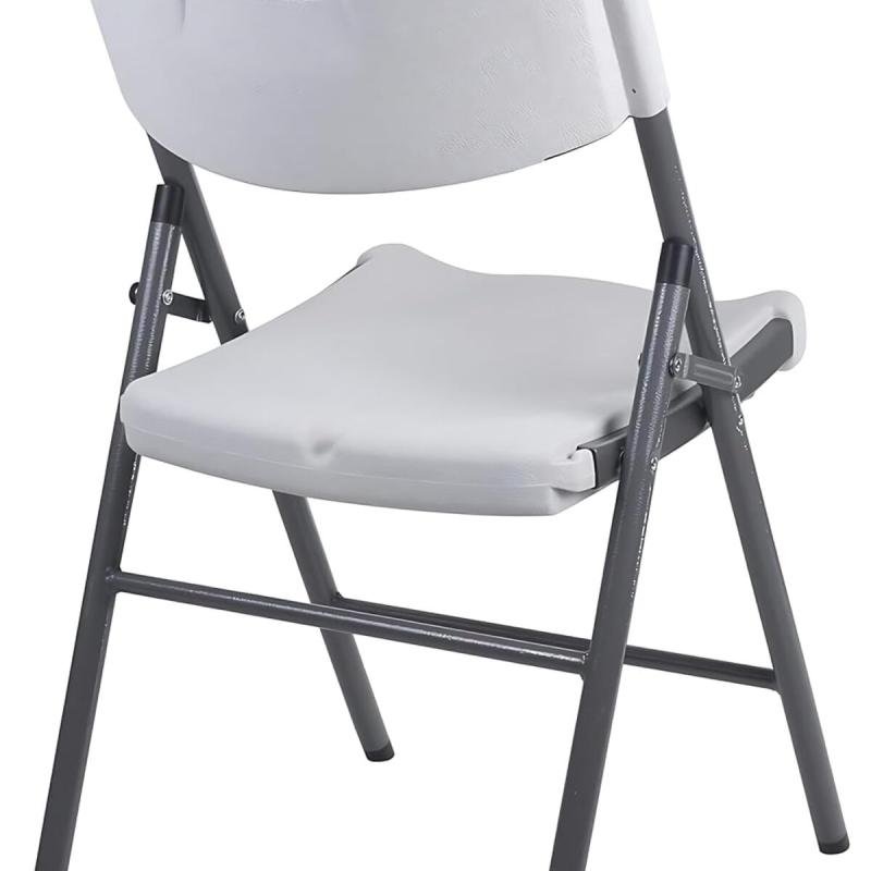 Biki كرسي متين وخفيف الوزن بتصمي قابل للطي بدون ذراع باللون الابيض كرسي فايبر ابيض 88 * 50 * 45 سم