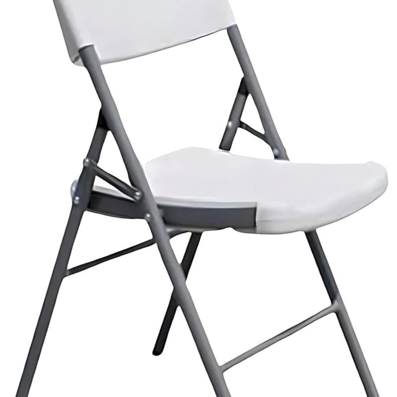 Biki كرسي متين وخفيف الوزن بتصمي قابل للطي بدون ذراع باللون الابيض كرسي فايبر ابيض 88 * 50 * 45 سم