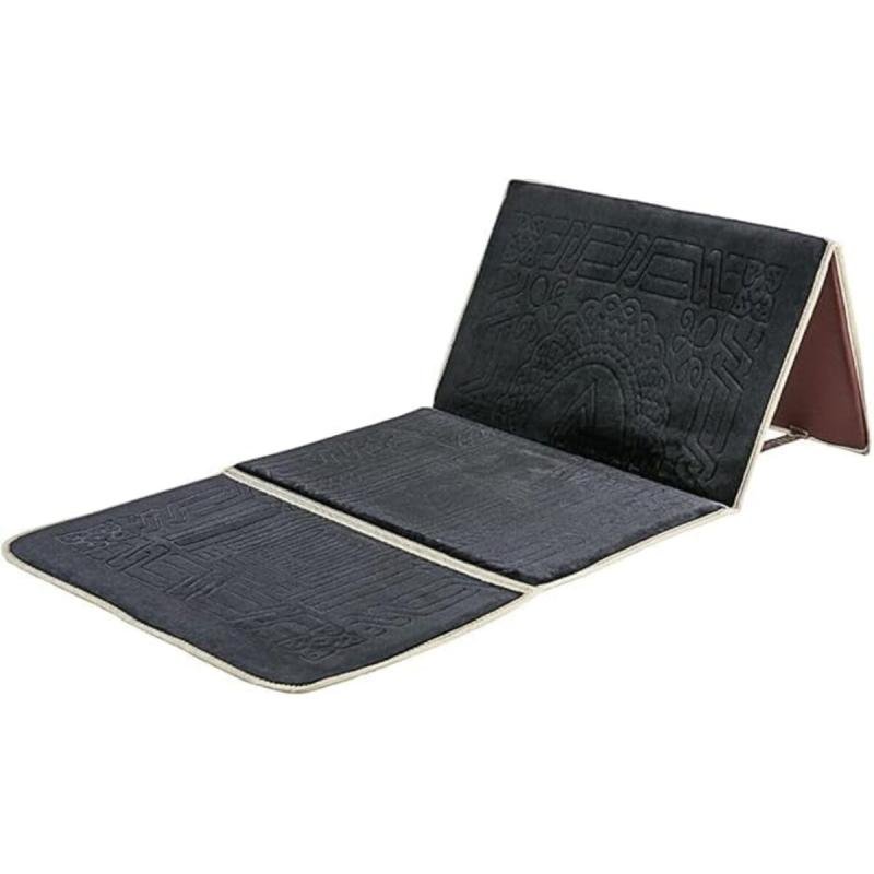 سجادة صلاة HFJ مع كرسي أرضي، ودعم ظهر قابل للطي، ومقعد تأمل محمول (بني)