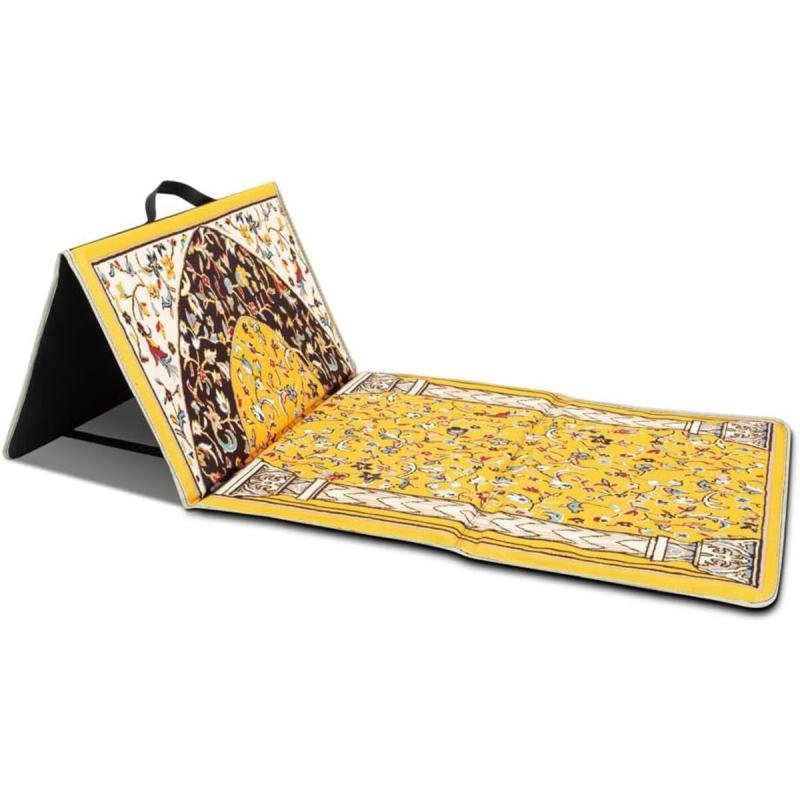 سجادة صلاة السنيدي مع كرسي سفر أصفر مقاس 110 * 55 * 34 سم 6932111314797