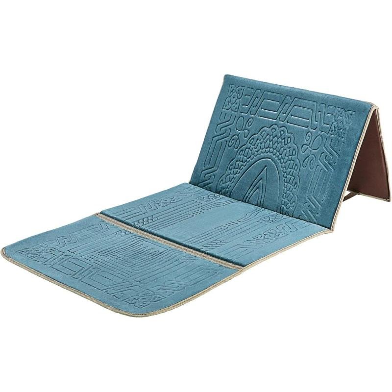 سجادة صلاة مع مسند ظهر / كرسي أرضي للتأمل قابل للطي وجيب للحمل (واحة)