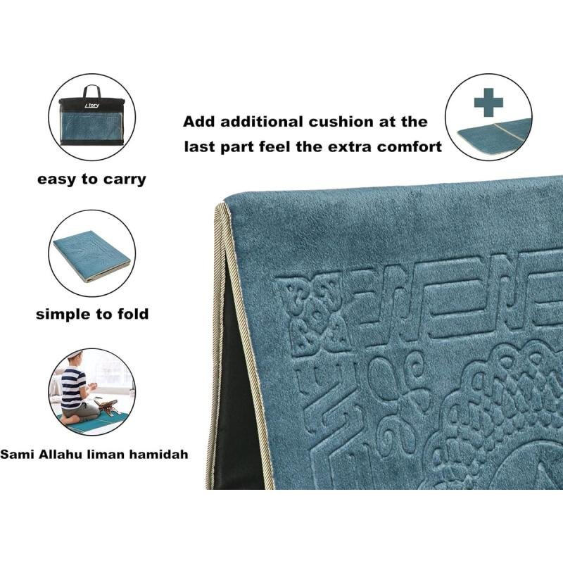 سجادة صلاة مع مسند ظهر / كرسي أرضي للتأمل قابل للطي وجيب للحمل (واحة)