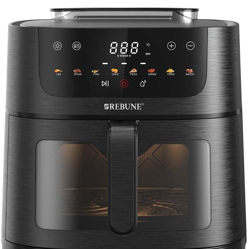 مقلاة هوائية - طبخ صحي ومقرمش بسهولة! ٨ لترات، ١٨٠٠ واط، لون أسود، Re-11-070