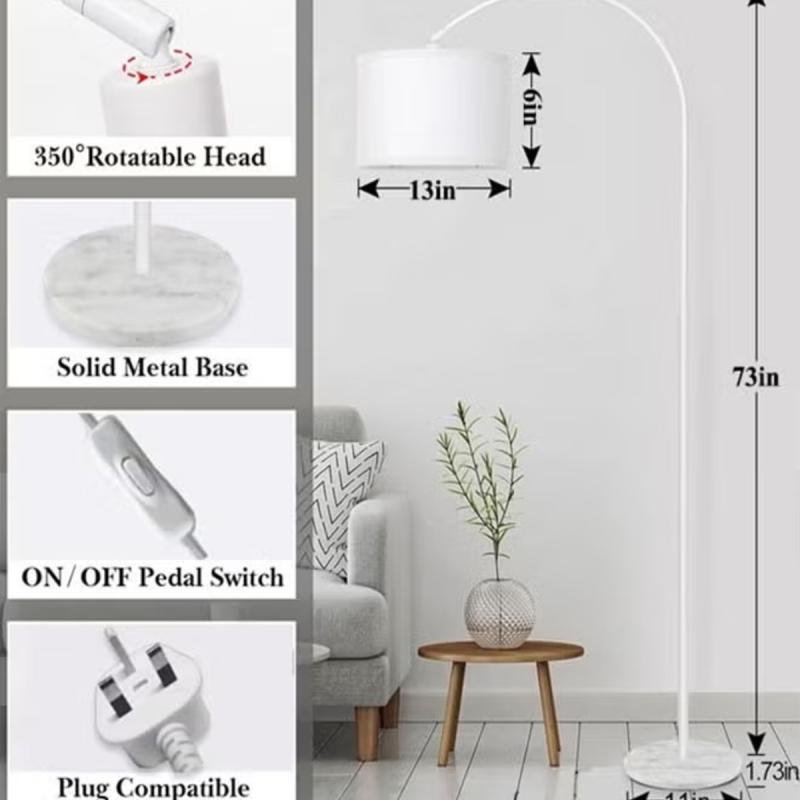 مصباح أرضي عمودي بسيط من دومويك نورديك، يحمي العين، مزود بإضاءة ثلاثية الألوان بقوة 12 واط