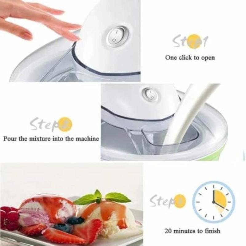 ماكينة صنع الآيس كريم، سعة 1500 مل، ماكينة صنع السوربيه والزبادي المجمد، وقت التحضير 20-40 دقيقة،