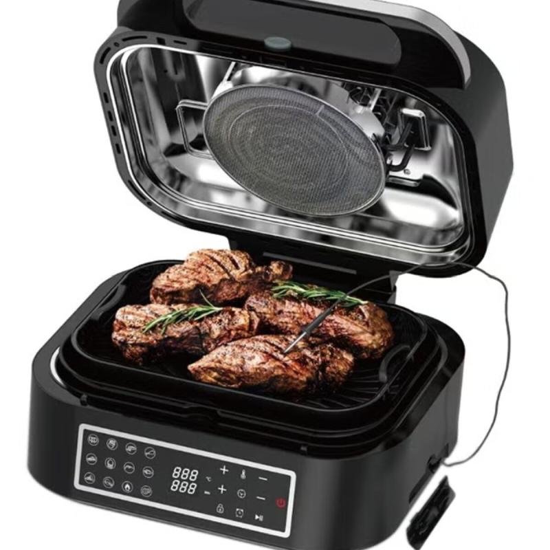 ريبون شواية وقلاية هوائية احترافية بترمومتر بـ12 برنامج سعة 6 لتر، قدرة 1800 واط RE-11-042