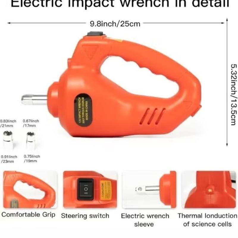 رافعة سيارة سعة 5 أطنان مع ضاغط هواء مدمج، مفتاح ربط كهربائي، أدوات سيارة مزودة بإضاءة LED، آمنة