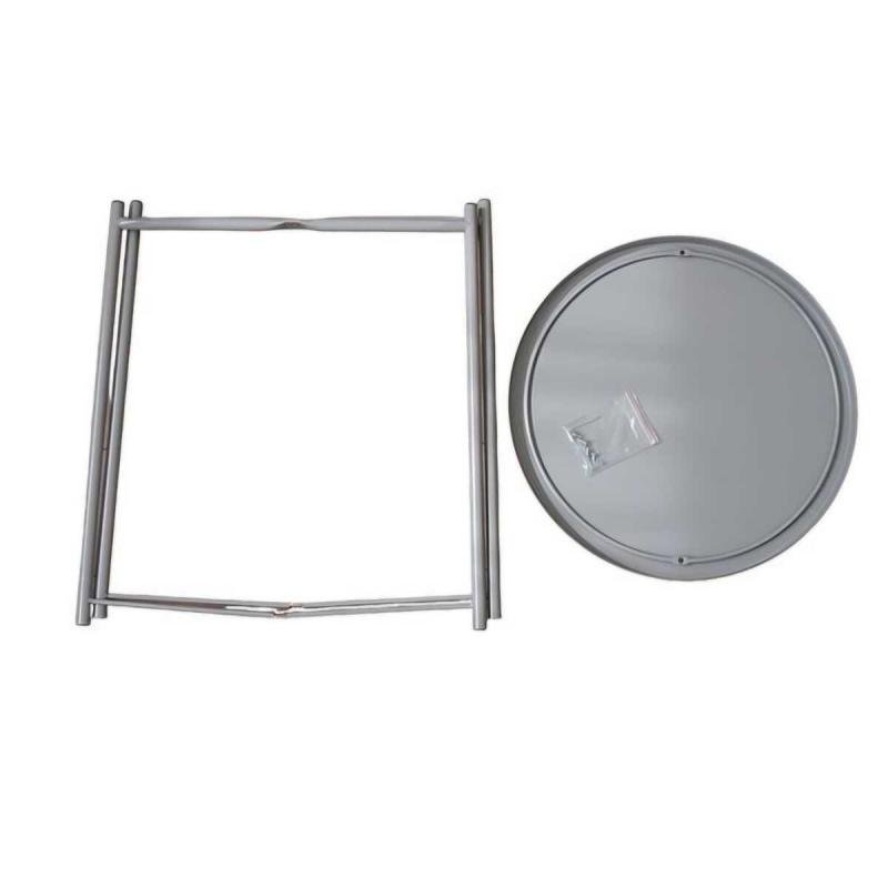 طاولة جانبية دائرية مقاومة للصدأ والماء، لون رمادي طاولة بجانب السرير لغرفة المعيشة وغرفة النوم