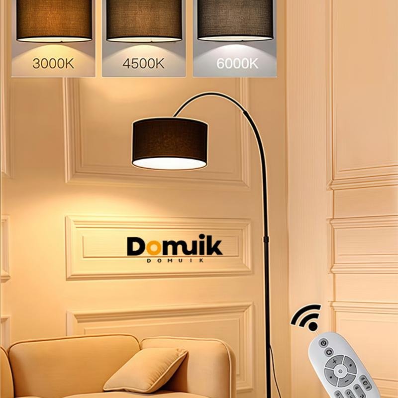 مصباح أرضي LED عمودي بتصميم كلاسيكي منحني