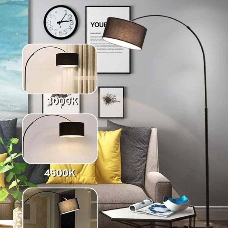 مصباح أرضي LED عمودي بتصميم كلاسيكي منحني