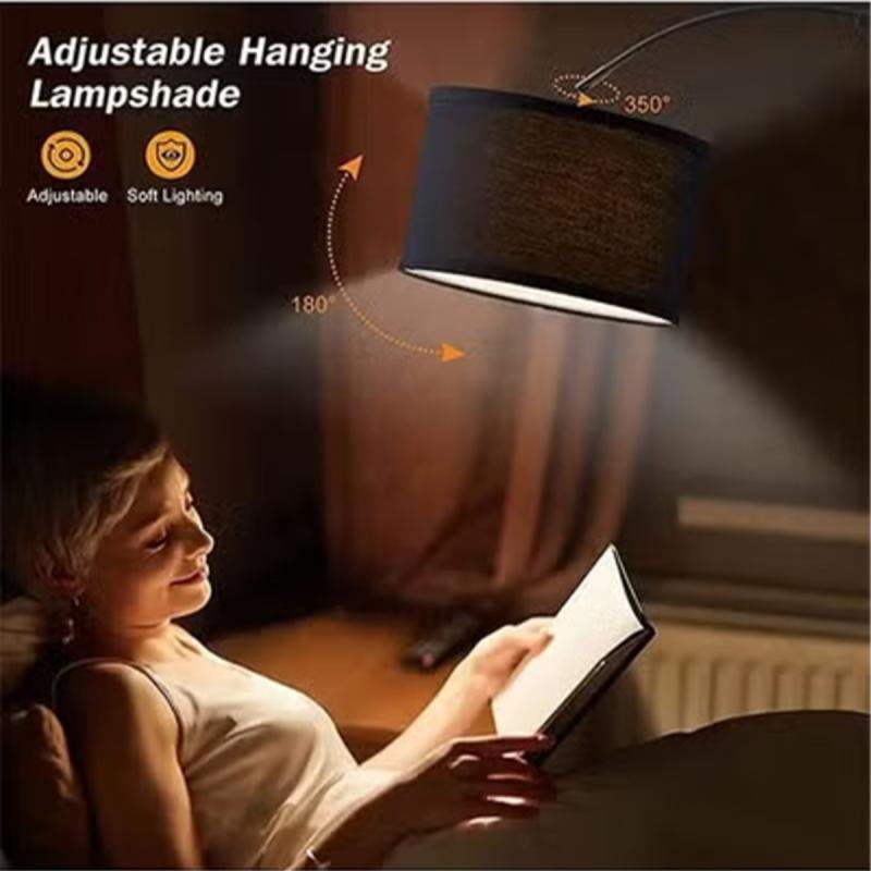 مصباح أرضي LED عمودي بتصميم كلاسيكي منحني