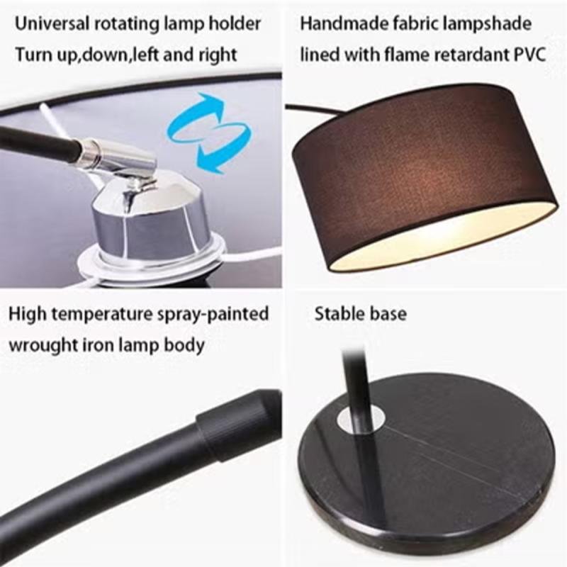 مصباح أرضي LED عمودي بتصميم كلاسيكي منحني