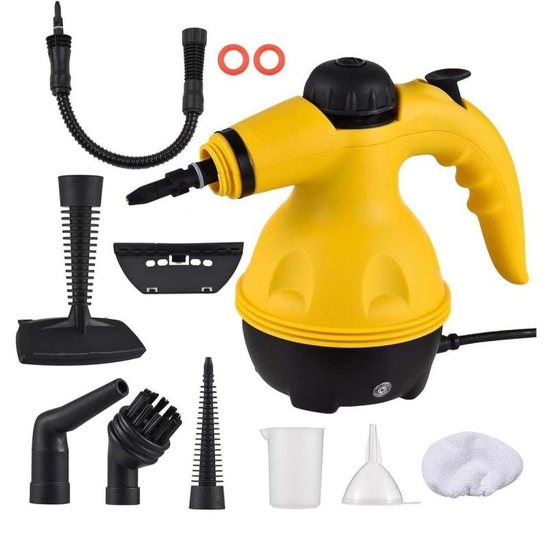 منظف بخاري محمول باليد بقوة 1000 واط متعدد الوظائف، يعمل تحت ضغط عالي، يعمل بالبخار