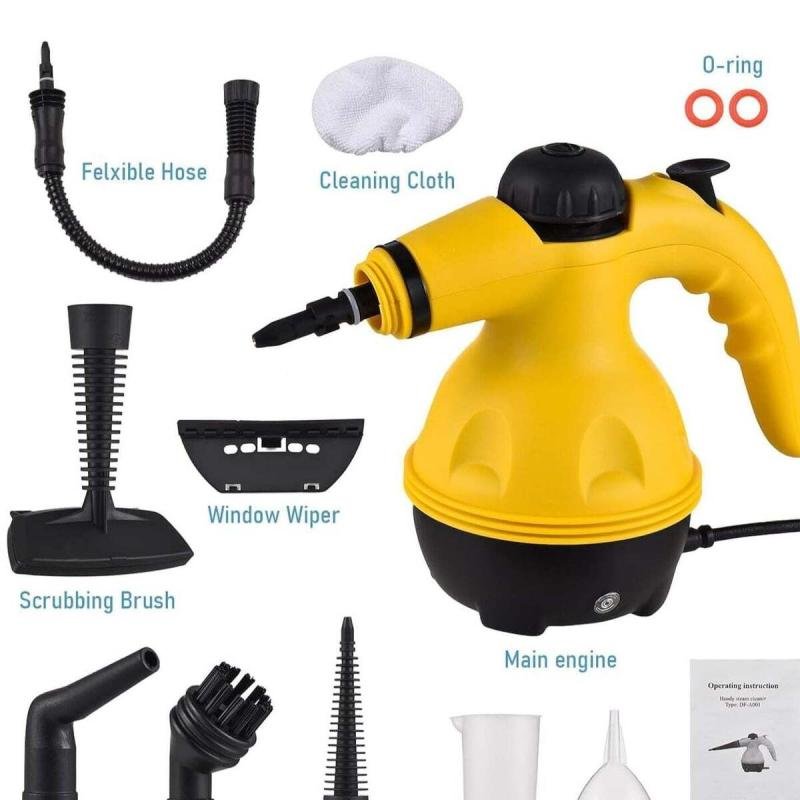 منظف بخاري محمول باليد بقوة 1000 واط متعدد الوظائف، يعمل تحت ضغط عالي، يعمل بالبخار