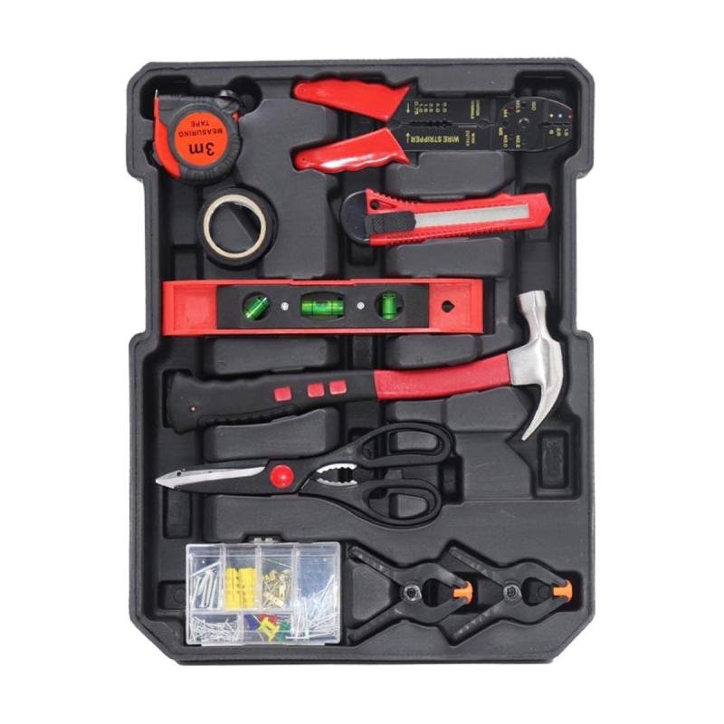 حقيبة الأدوات وصندوق الأدوات 187 قطعة حقيبة مزودة بعجلات لسهولة التنقل
