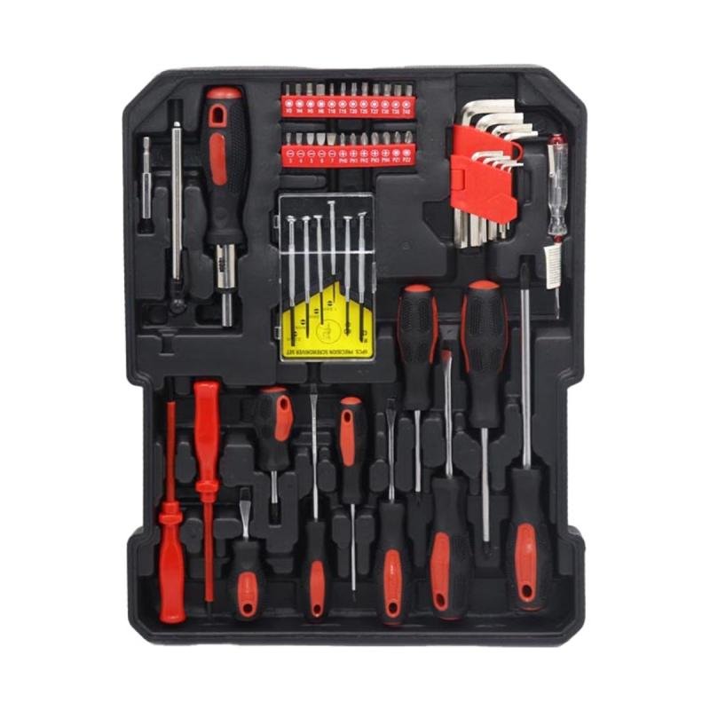 حقيبة الأدوات وصندوق الأدوات 187 قطعة حقيبة مزودة بعجلات لسهولة التنقل