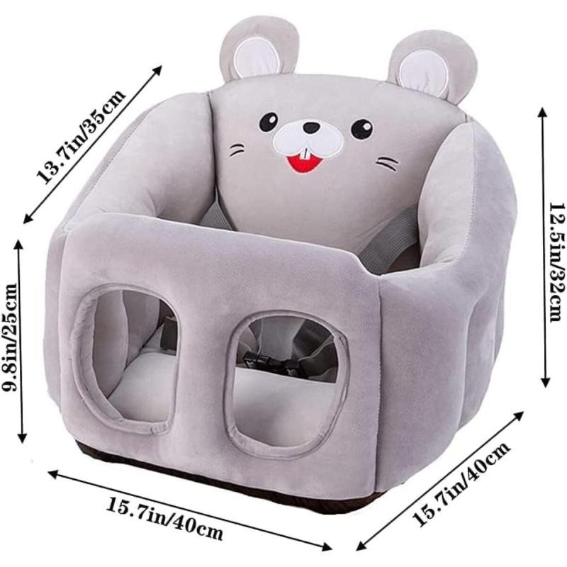 كرسي بذراعين من القطيفة للأطفال مقعد دعم لأريكة الأطفال لتعلم الجلوس على شكل حيوانات ناعمة