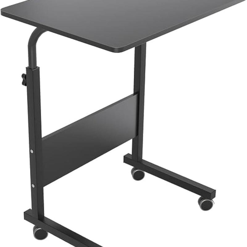 🖥️ طاولة لاب توب قابلة للتعديل 90×40 سم – لون اسود مع عجلات للسرير والأريكة و لابتوب
