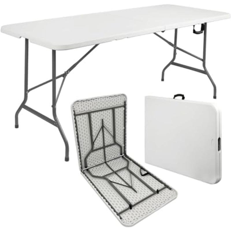 طاولة قابلة للطي محمولة وصغيرة الحجم قابلة للطي للتخزين السهل مثالية للاستخدام الداخلي والخارجي 150 سم 5 أقدام