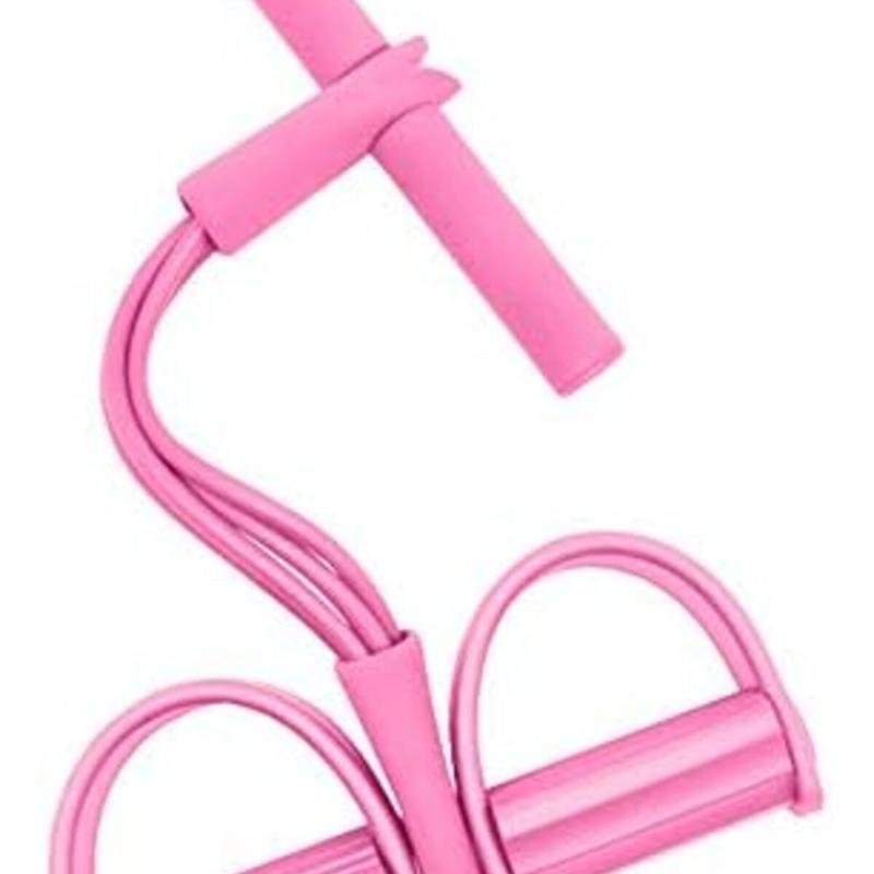 شريط مقاومة للياقة البدنية تومي مع حبل مطاطي مرن للساقين والفخذين والذراعين والظهر - وردي