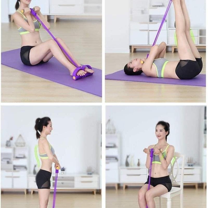 حبل مقاومة للياقة البدنية من مع شريط شد مرن للرجلين والفخذين والذراعين والظهر تومي