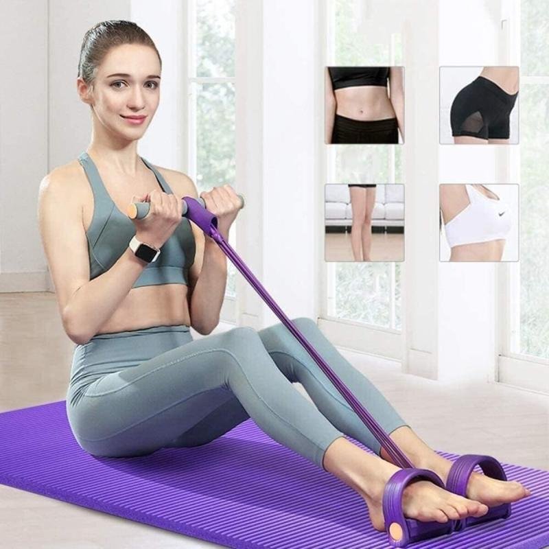 حبل مقاومة للياقة البدنية من مع شريط شد مرن للرجلين والفخذين والذراعين والظهر تومي