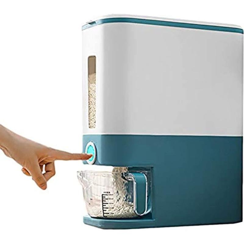 موزع حبوب سعة 8 لتر مع كوب قياس، درج واحد، مقاوم للرطوبة لتخزين الأرز و حبوب كورن فليكس