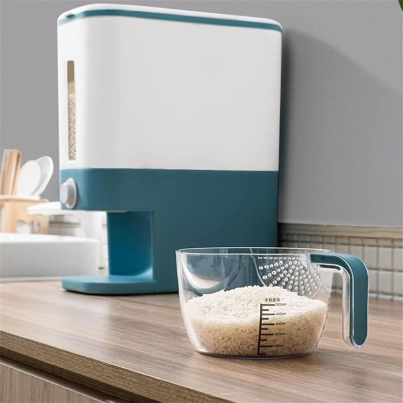 موزع حبوب سعة 8 لتر مع كوب قياس، درج واحد، مقاوم للرطوبة لتخزين الأرز و حبوب كورن فليكس