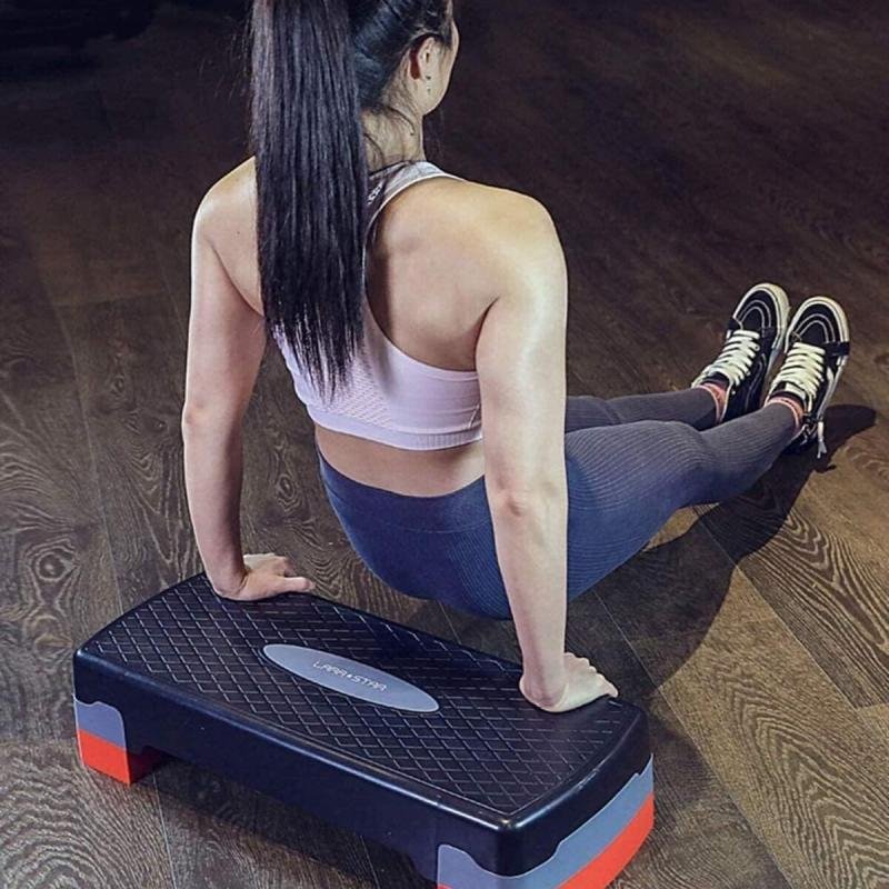 درجة ايروبيك لتمارين اللياقة البدنية قابلة للتعديل مع رافعات مناسبة لصالة الألعاب الرياضية المنزلية