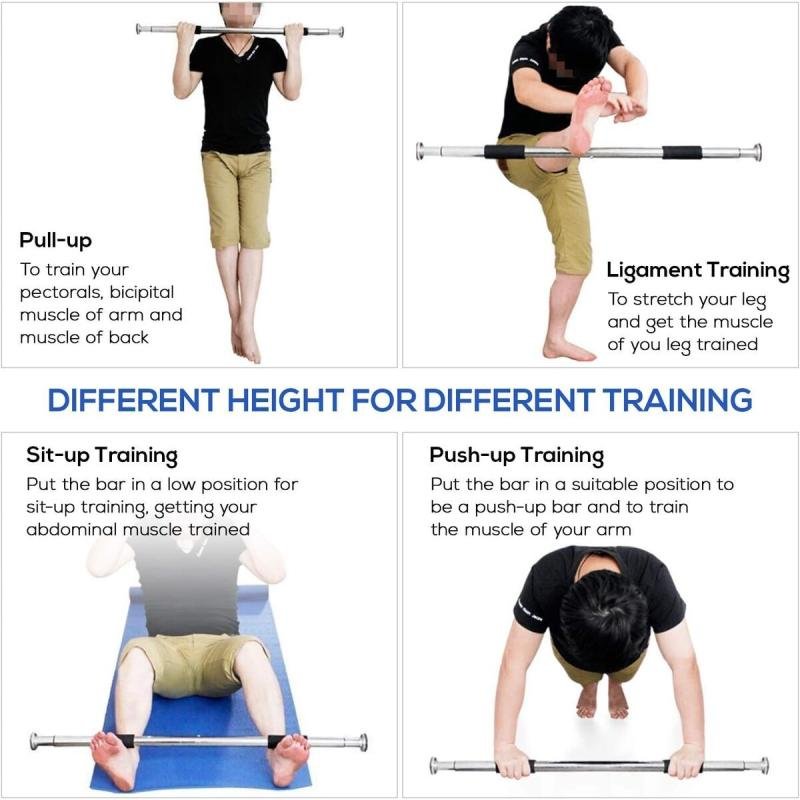 قضيب سحب محمول قابل للتمديد بالمدخل، بار تمارين اللياقة البدنية، بناء العضلات تمارين العقلة,عقلة باب