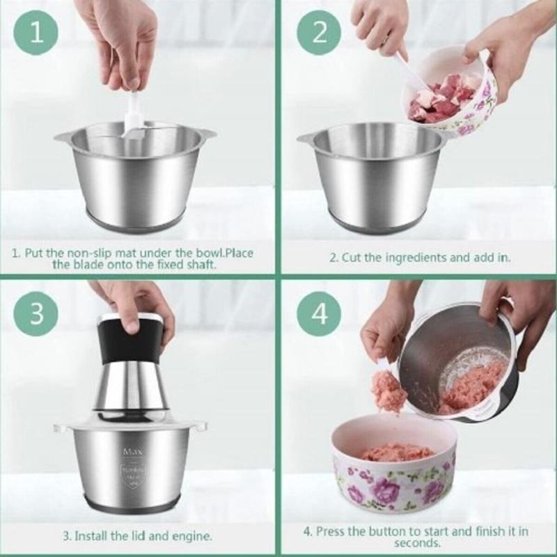 مفرمة اللحوم والخضروات الكهربائية سعة 3 لتر RE-2-100