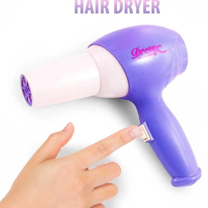 👑 طاولة مكياج فانيتي بيوتي للبنات 16قطعة مع مرآة وأضواء وأصوات ومجفف شعر وكرسي صغير ✨