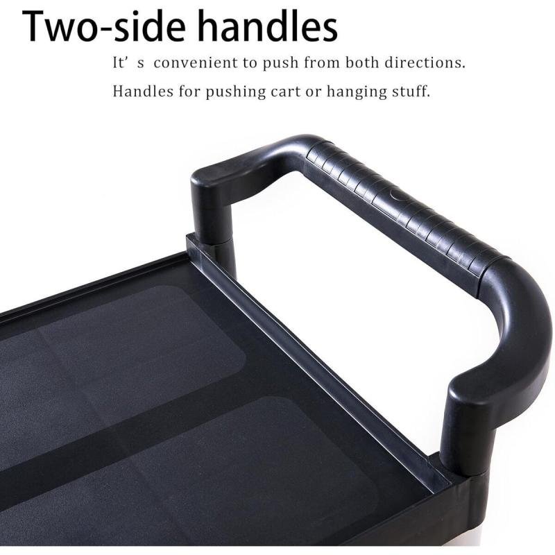 عربة تقديم طعام 3 طبقات قوية – عجلات قفل وبلاستيك متين – مثالية للكوفي شوب والمطبخ والعيادات,المكاتب