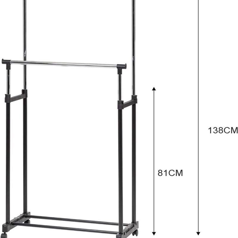 ستاند ملابس للمنزل مع رف تخزين للأحذية وعلاقة جانبية لتعليق الملابس,شماعة,دبل بول