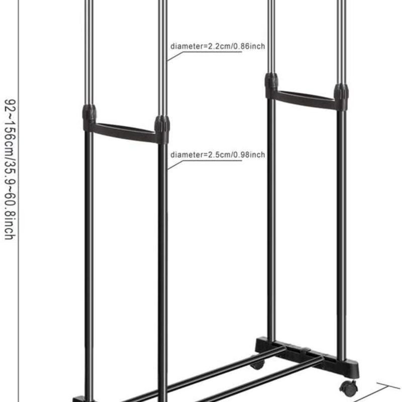 ستاند ملابس للمنزل مع رف تخزين للأحذية وعلاقة جانبية لتعليق الملابس,شماعة,دبل بول