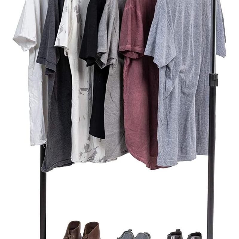 ستاند ملابس للمنزل مع رف تخزين للأحذية وعلاقة جانبية لتعليق الملابس,شماعة,سنجل بول