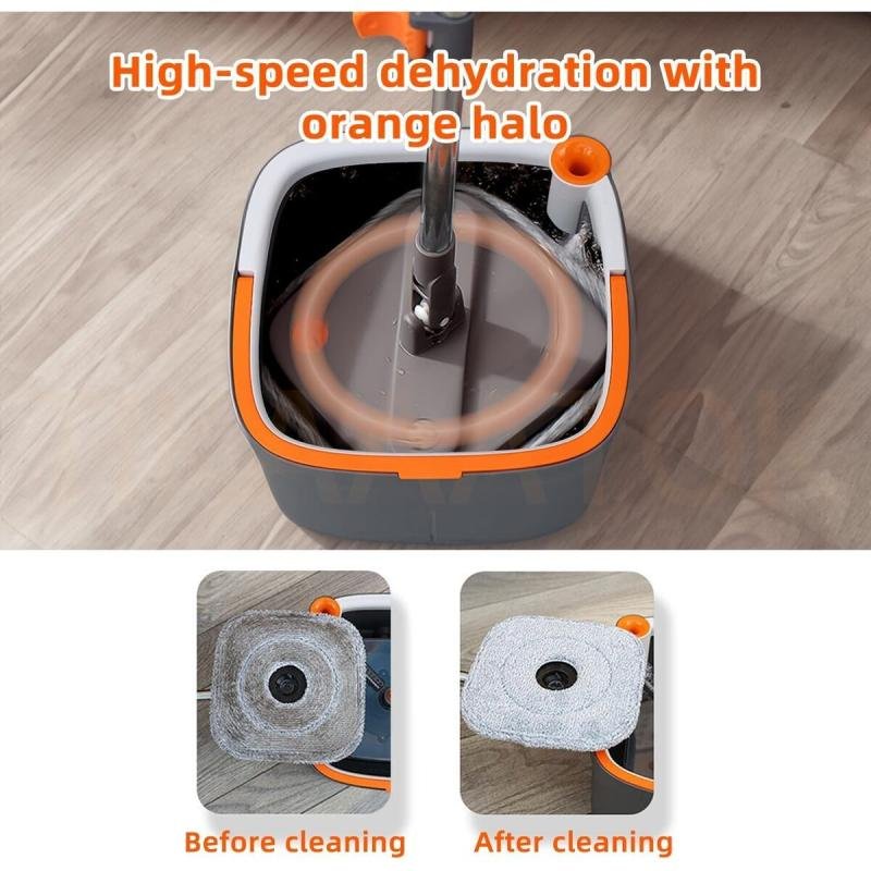 دلو بنظام فصل ذاتي للمياه المتسخة والنظيفة، مربع دوار 360 درجة